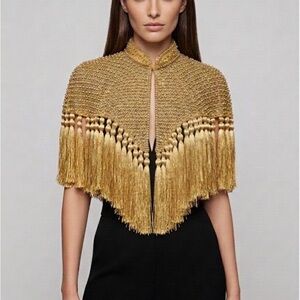 Gold Beaded Tassel Cape